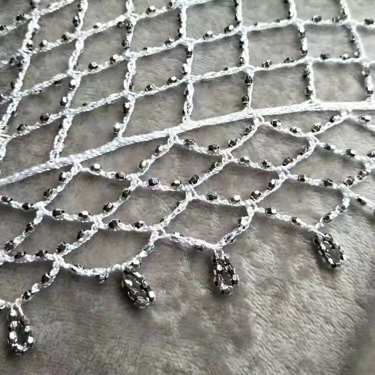 Womens Evening Shawl Wrap Gold Sequin Mesh Cape with Beaded Fringe